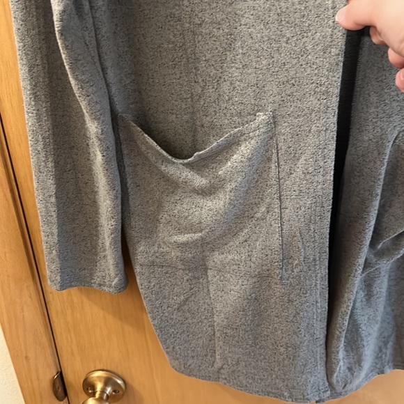 Zyia Active Lounge Boyfriend Cardigan Open Front Pockets Army Green XXXL - Picture 6 of 13